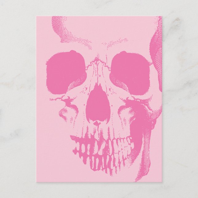 Carte Postale Visage crâne rose (Devant)