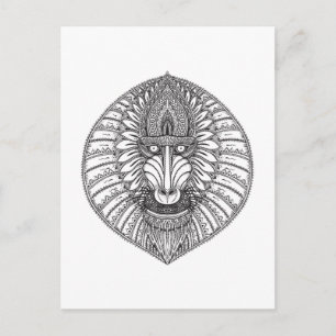 Carte Postale Visage de babouin inspiré