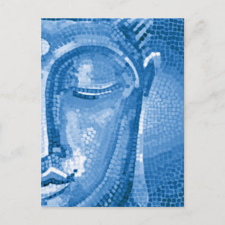 Carte Postale Visage de Bouddha Mosaïque Bleue