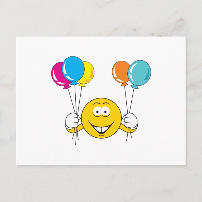 Carte Postale Visage de Célébration de Ballons (Devant)