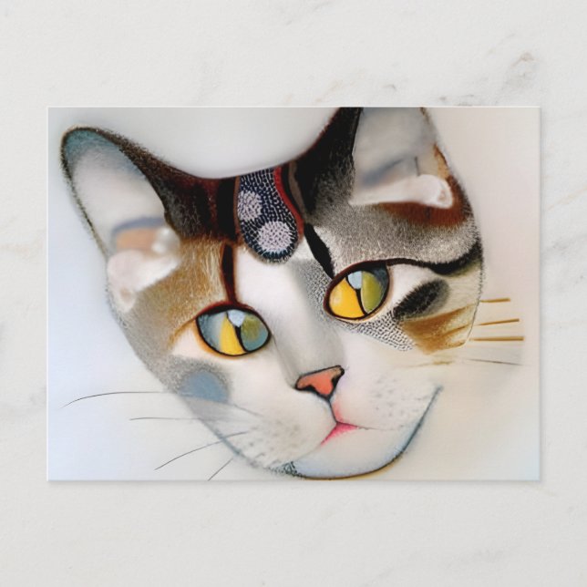 Carte Postale Visage de chat dans le style de Klimt art généré p (Devant)