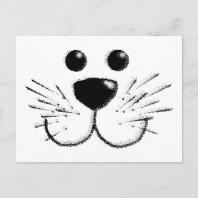 Carte Postale Visage de chat Kitty souriant (Devant)