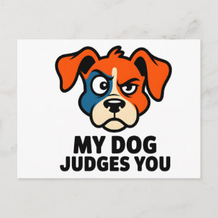 Carte Postale Visage de Chien Judicieux Art de Citation Sarcasiq