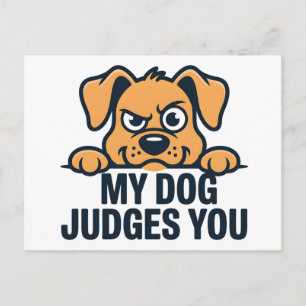 Carte Postale Visage de Chien Judicieux Citation Drôle Sarcastiq