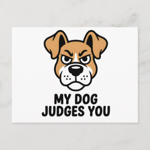 Carte Postale Visage de Chien Jugeant Gras Citation Sarcasique