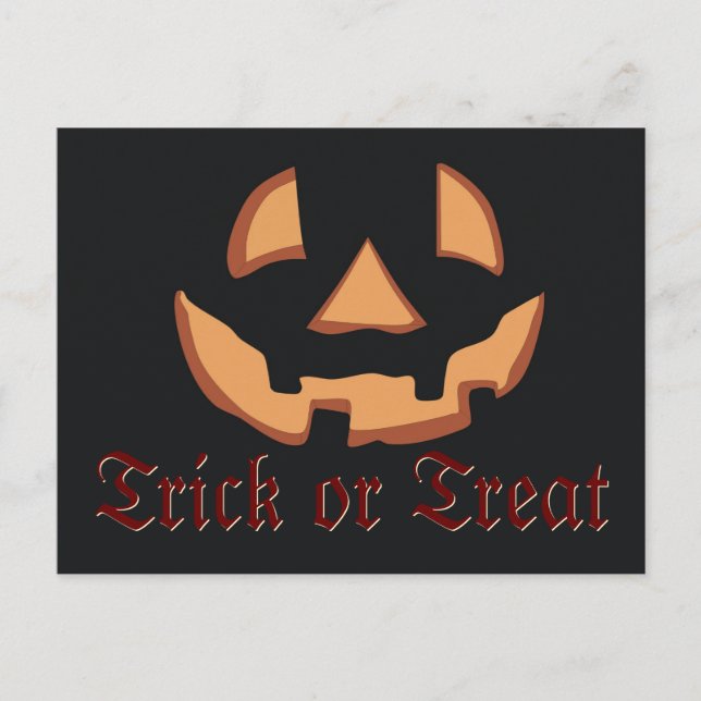 Carte Postale Visage de citrouille pour Halloween (Devant)