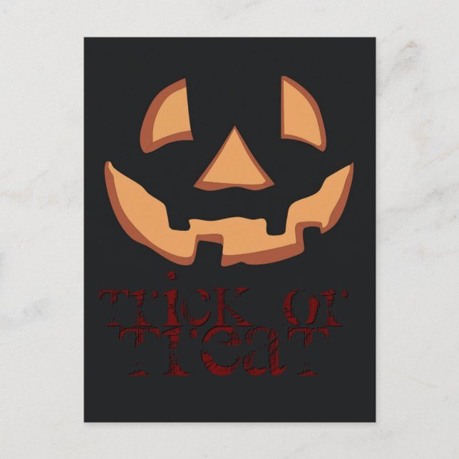 Carte Postale Visage de citrouille pour Halloween (Devant)