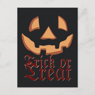 Carte Postale Visage de citrouille pour Halloween