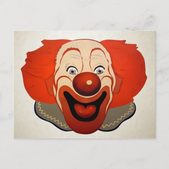 Carte Postale Visage de clown vintage (Devant)