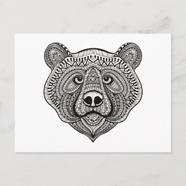 Carte Postale Visage de l'ours inspiré (Devant)