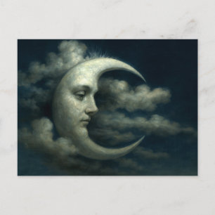 Carte Postale Visage de Lune Croissante