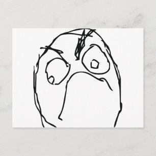 Carte Postale Visage de mème malheureux en colère