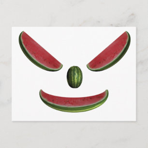 Carte Postale Visage de pastèque souriant