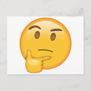 Carte Postale Visage de pensée - Emoji
