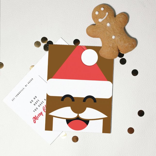 Carte Postale Visage de Père Noël de Noël (Créateur téléchargé)