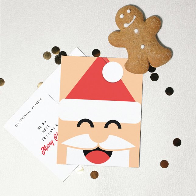 Carte Postale Visage de Père Noël de Noël (Créateur téléchargé)