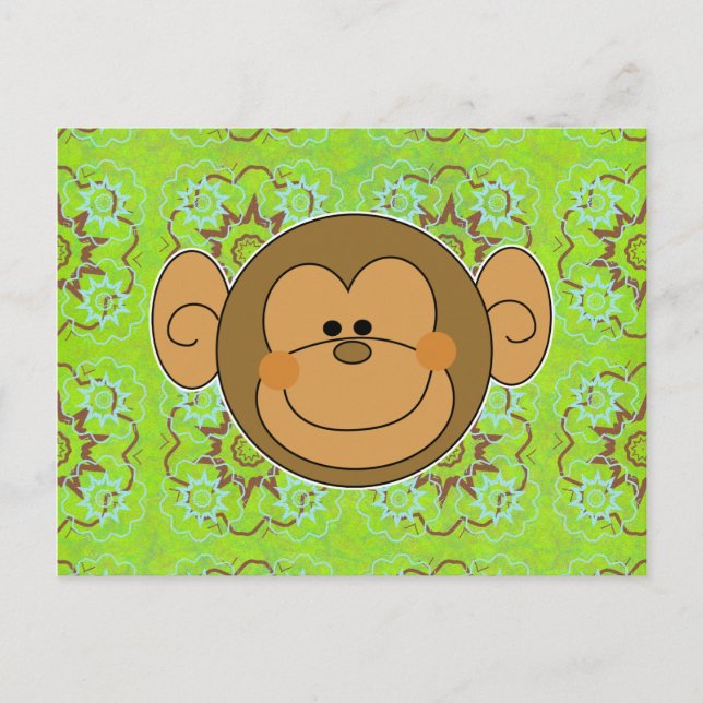Carte Postale Visage de singe mignon et drôle (Devant)