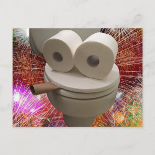 Carte Postale Visage des toilettes souriantes