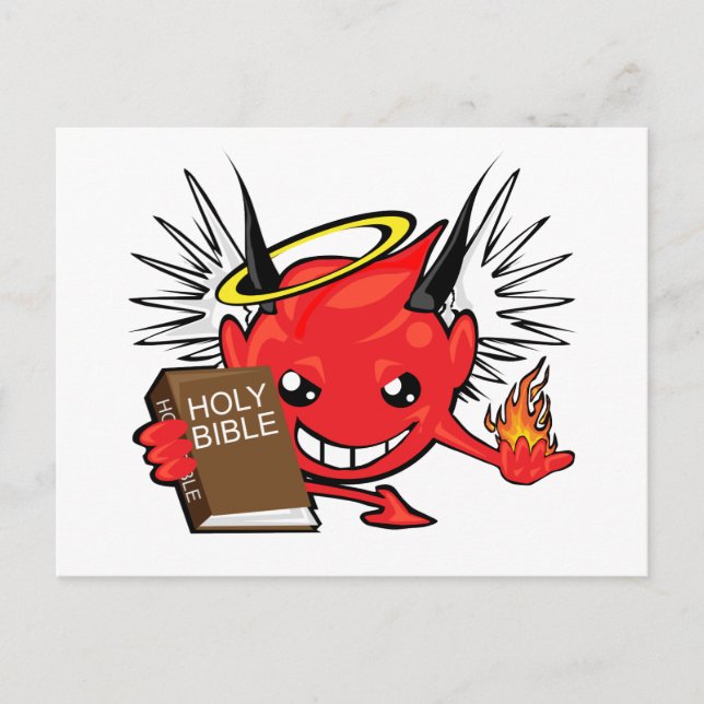 Carte Postale visage diable / ange (Devant)