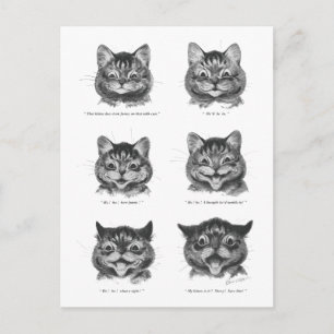 Carte Postale Visage drôle de chat, Louis Wain