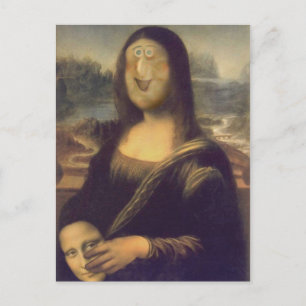 Carte Postale Visage Drôle de Mona Lisa