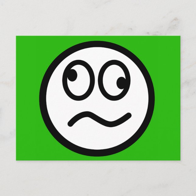 Carte Postale Visage drôle sur Arrière - plan vert (Devant)