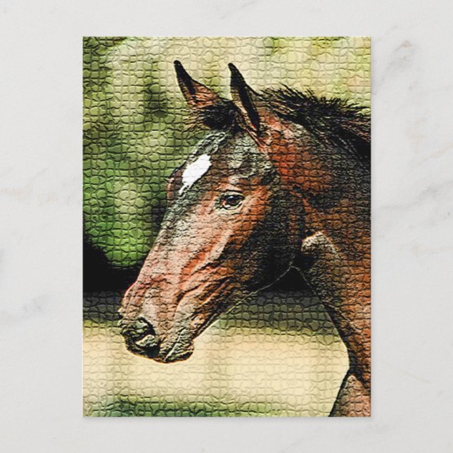 Carte Postale Visage du cheval mosaïque Carreaux (Devant)