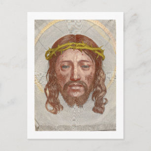 Carte Postale Visage du Christ de Claude Mellan, gravure de 1649