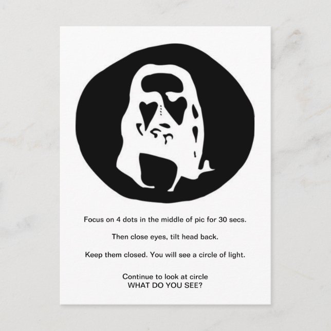 Carte postale Visage du Christ Illusion Optique (Devant)