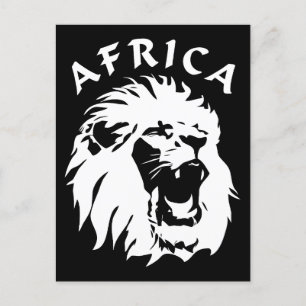 Carte Postale Visage du lion rugissant Afrique