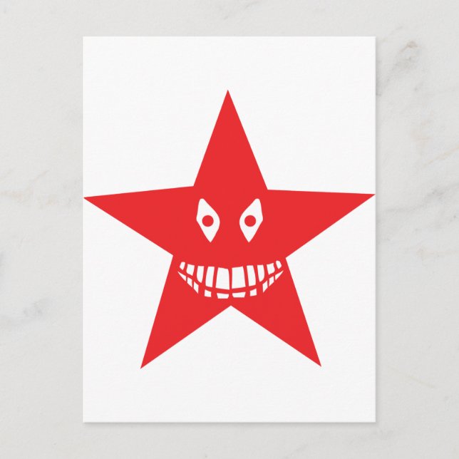 Carte Postale visage étoile rouge (Devant)