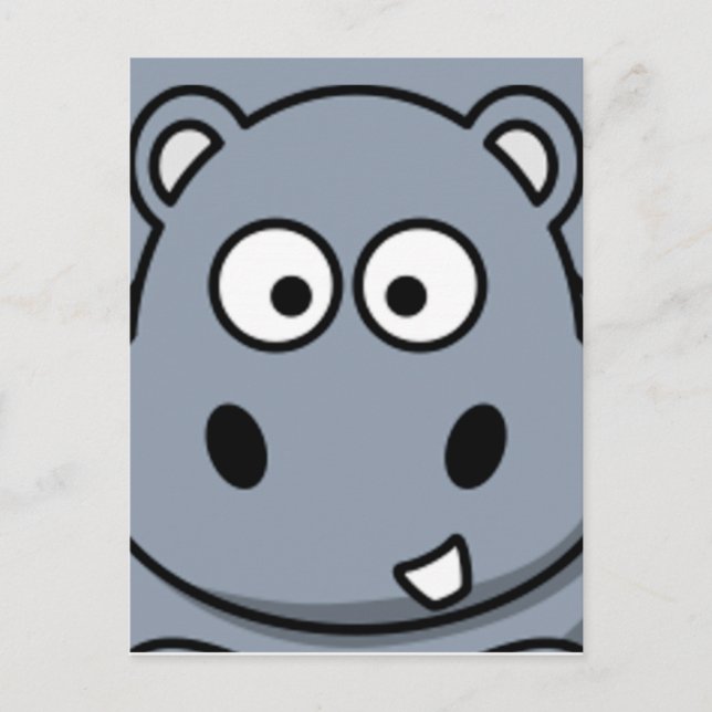 Carte Postale Visage hippo (Devant)