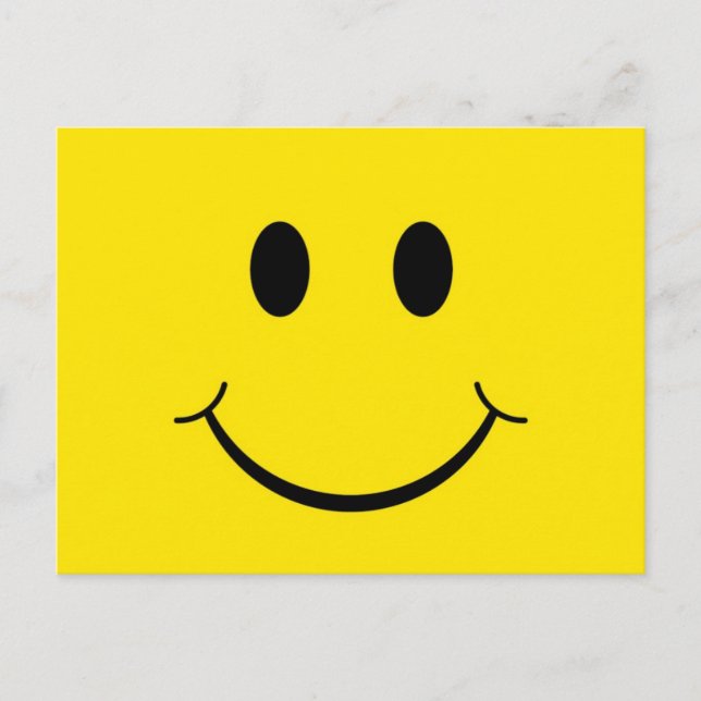 Carte Postale Visage Jaune Heureux Classique des Années 70 (Devant)