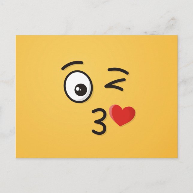 Carte Postale Visage jetant un baiser (Devant)