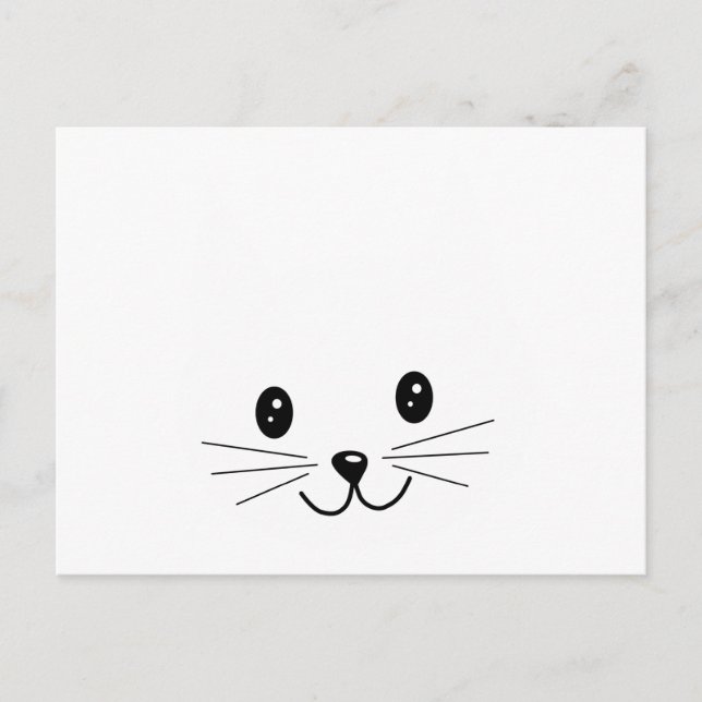 Carte Postale Visage mignon de chat (Devant)