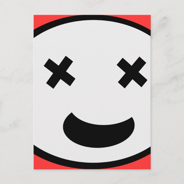 Carte Postale Visage ovale Silencieux X Yeux (Devant)