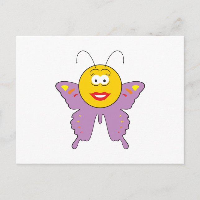 Carte Postale Visage papillon (Devant)