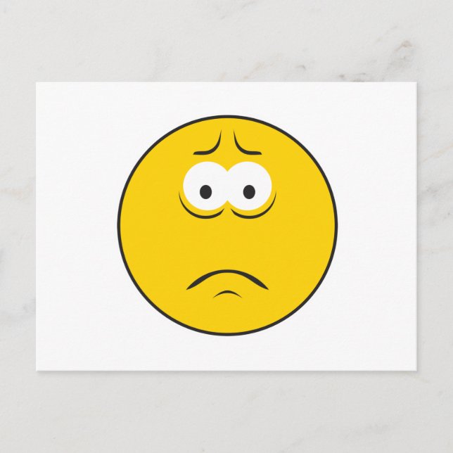 Carte Postale Visage Renfrogné Triste (Devant)