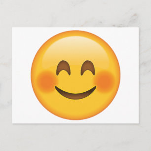 Carte Postale Visage souriant avec des joues rousses - Emoji