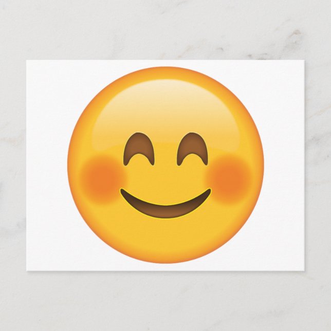 Carte Postale Visage souriant avec des joues rousses - Emoji (Devant)
