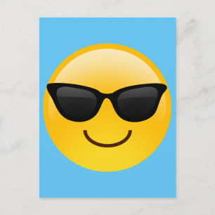 Carte Postale Visage souriant avec lunettes de soleil Cool Emoji