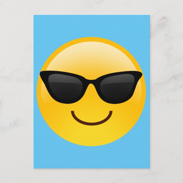 Carte Postale Visage souriant avec lunettes de soleil Cool Emoji (Devant)