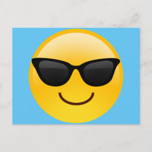 Carte Postale Visage souriant avec lunettes de soleil Cool Emoji
