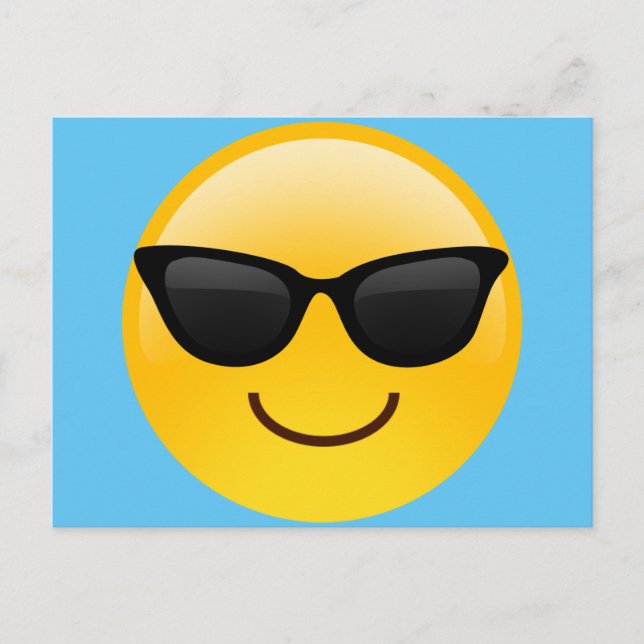 Carte Postale Visage souriant avec lunettes de soleil Cool Emoji (Devant)