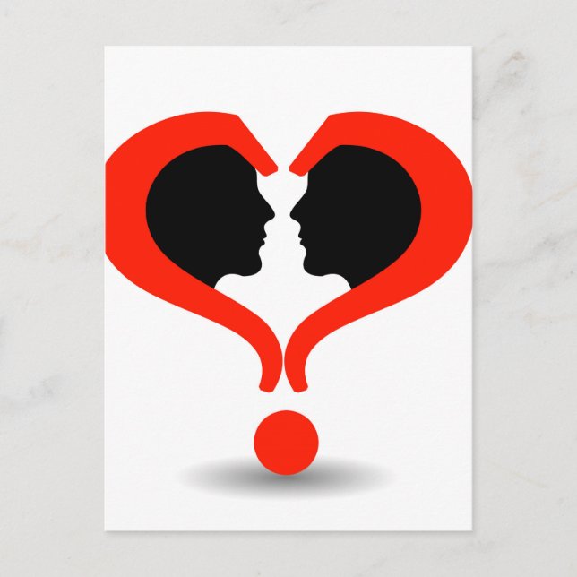 Carte Postale Visages avec des points d'interrogation en forme d (Devant)