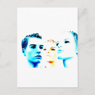 Carte Postale Visages cool (trois amis), design minimaliste