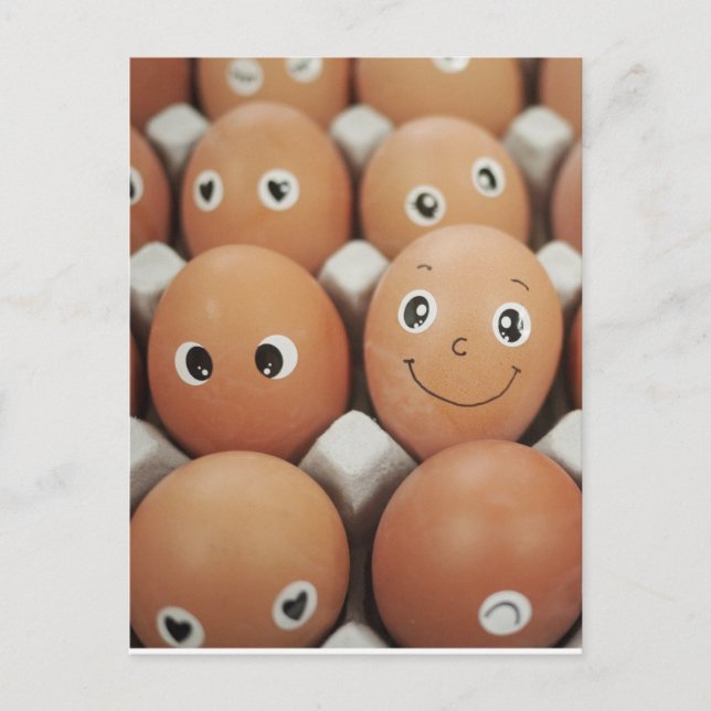 Carte Postale Visages drôles d'oeufs - copie de nourriture de (Devant)