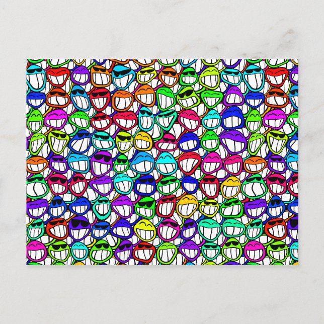 Carte Postale Visages souriants cool (Devant)
