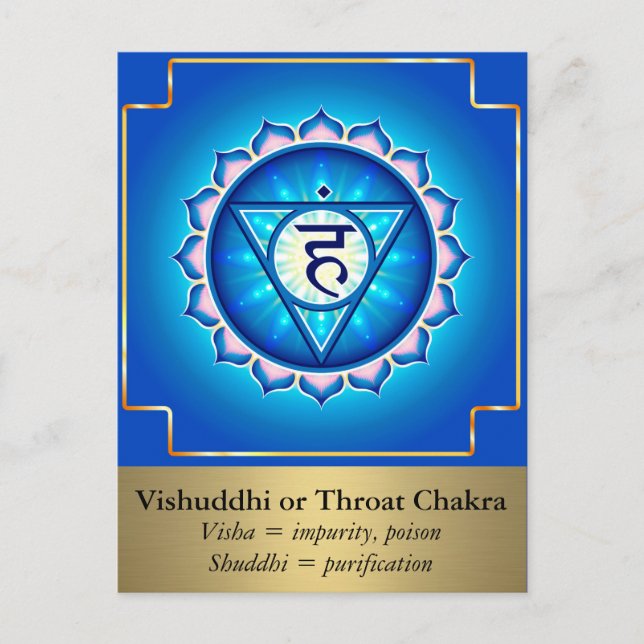 Carte postale Vishuddhi ou Throat Chakra (Devant)