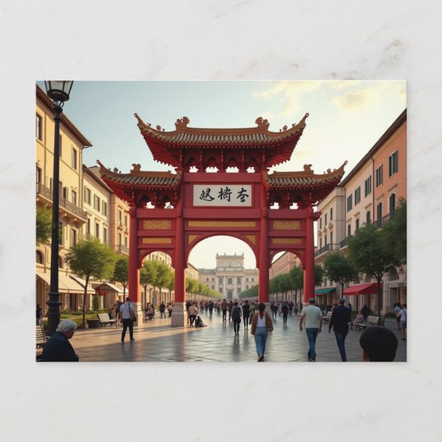 Carte Postale Vision artistique de Piazza Vittorio (Devant)